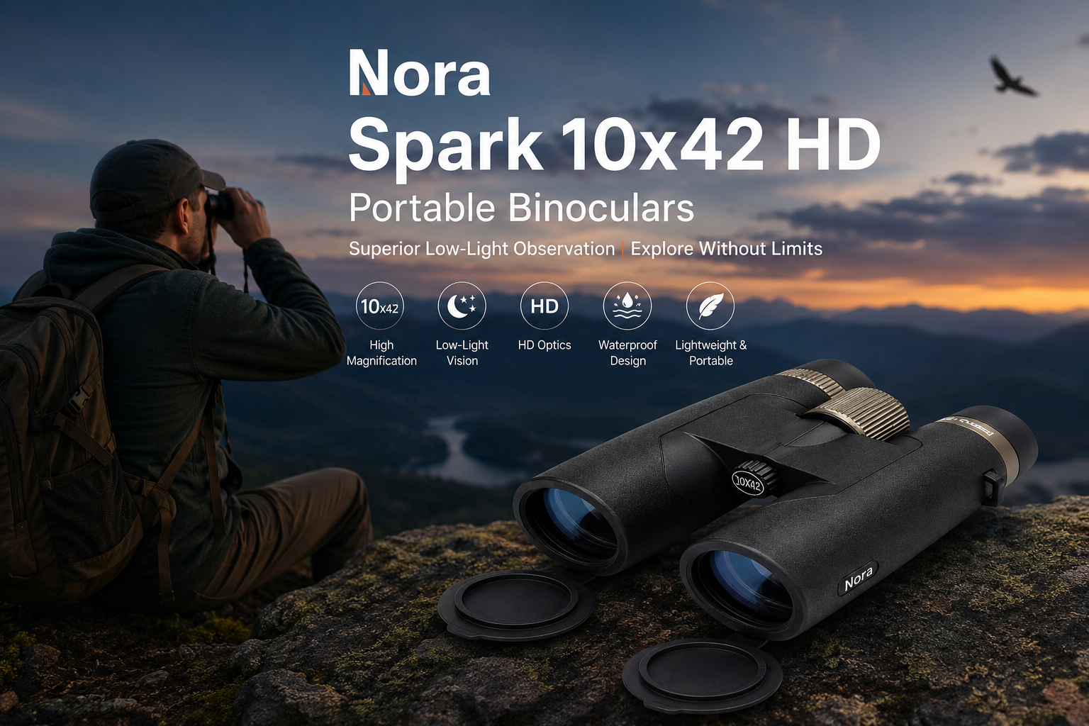 Nora Launches Spark 10x42 HD Portable Binoculars for Superior Low-Light Observation and Outdoor Exploration