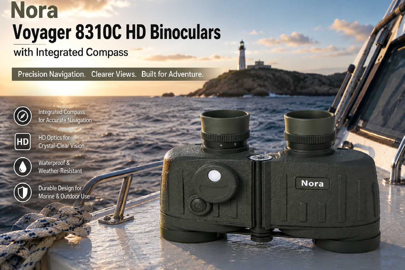 Nora Launches Voyager 8310C HD Binoculars with Integrated Compass for Precision Navigation and Outdoor Observation